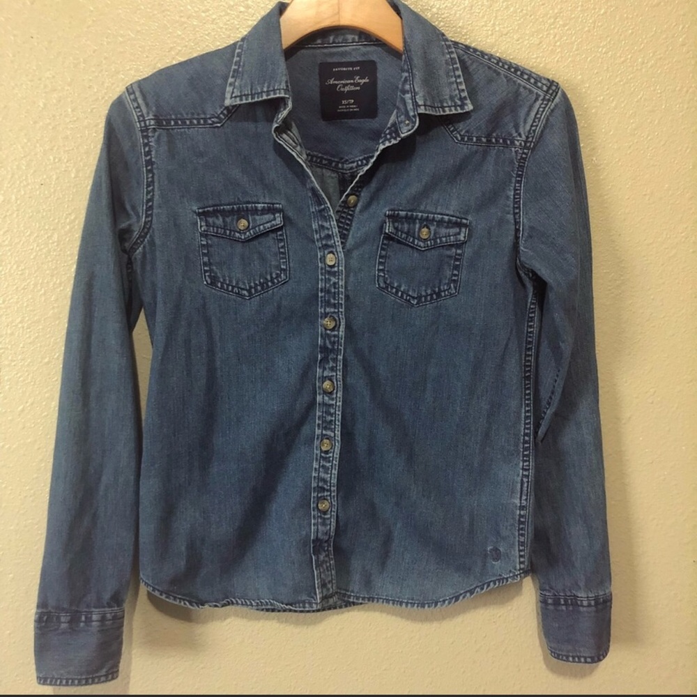 American Eagle Denim Button Down - image 1